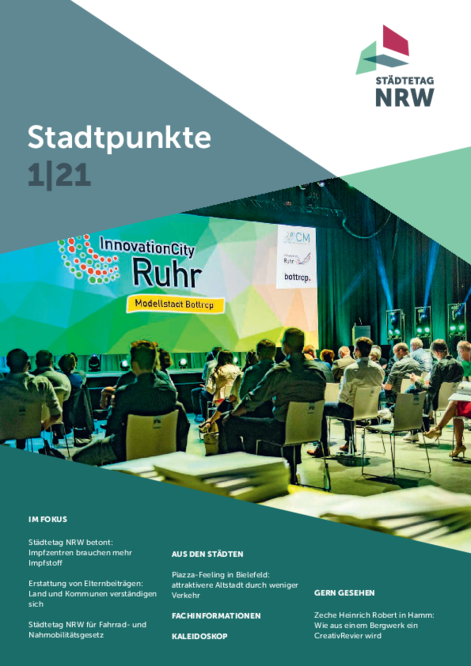 Cover der Ausgabe 1|2021 der Verbandspublikation "Stadtpunkte"