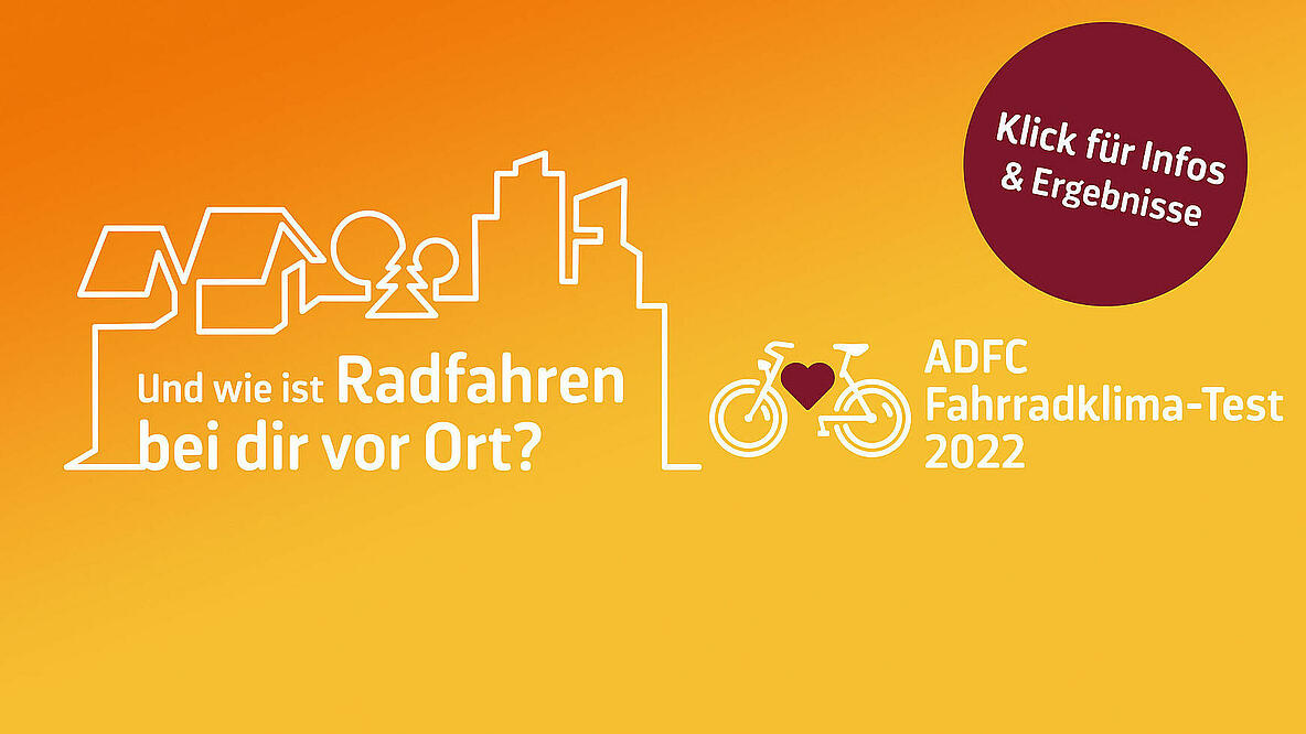 Logo und Grafik zum ADFC-Fahradklimatest 2022