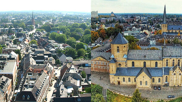 Stadtübersicht von Bocholt und von Mönchengladbach