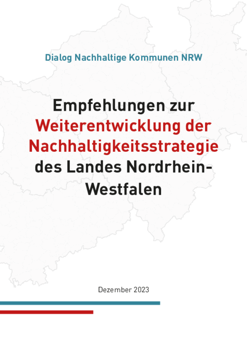 Cover des Papiers Kommunale Empfehlungen zur Weiterentwicklung der NRW-Nachhaltigkeitsstrategie