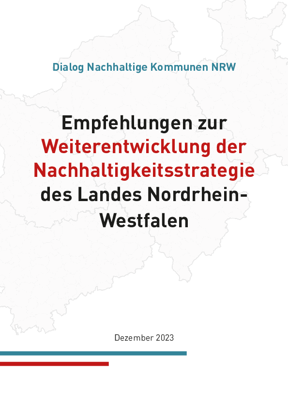 Cover des Papiers Kommunale Empfehlungen zur Weiterentwicklung der NRW-Nachhaltigkeitsstrategie